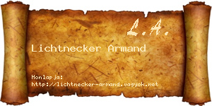 Lichtnecker Armand névjegykártya